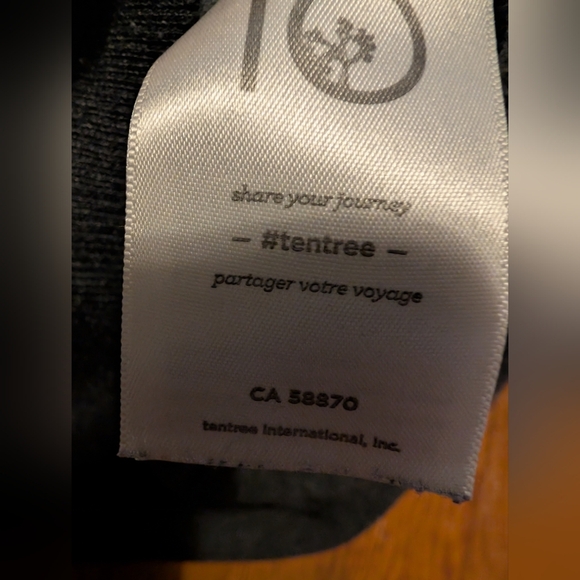 tentree Juniper Charcoal Hoodie, Men's Small - Picture 9 of 12